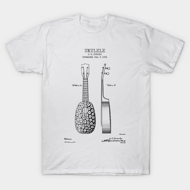 UKULELE  patent T-Shirt by Dennson Creative